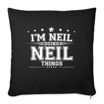 Neil - Sofa pillowcase 17,3'' x 17,3'' (45 x 45 cm) - black - Front