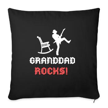 Großvater Opa Lustig Spruch - Sofakissenbezug 45 x 45 cm - Schwarz - Vorne