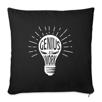 Genius at work - Sofa pillowcase 17,3'' x 17,3'' (45 x 45 cm) - black - Front