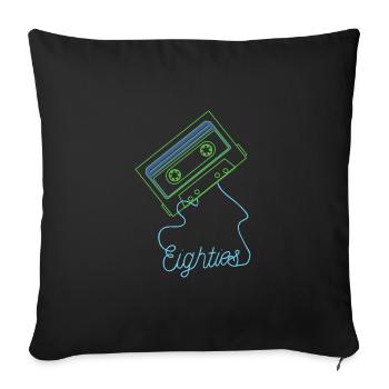 Eighties Cassette Tape 80s Retro - Sofa pillowcase 17,3'' x 17,3'' (45 x 45 cm) - black - Front