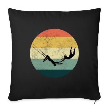 Flying Trapeze Artist Circus Gymnastics Vintage - Sofa pillowcase 17,3'' x 17,3'' (45 x 45 cm) - black - Front