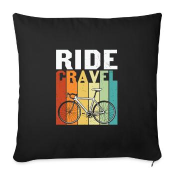 Balade à vélo Gravel - Housse de coussin décorative 45 x 45 cm - noir - Devant