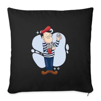 Un joueur de boule lance une boule boule boulering boule - Housse de coussin décorative 45 x 45 cm - noir - Devant