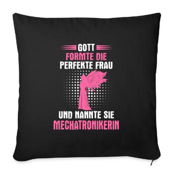 Mechatroniker Mechatronik Reparieren Beruf Spruch - Sofakissenbezug 45 x 45 cm - Schwarz - Vorne