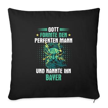 Bayern bayrisch Bayer Deutschland Heimat Spruch - Sofakissenbezug 45 x 45 cm - Schwarz - Vorne