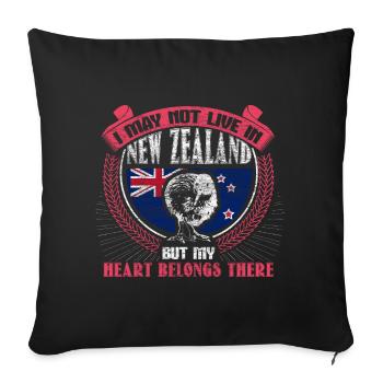 New Zealand Island Origin - Sofa pillowcase 17,3'' x 17,3'' (45 x 45 cm) - black - Front