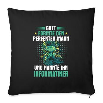 Informatiker Programmierer Informatik Spruch - Sofakissenbezug 45 x 45 cm - Schwarz - Vorne