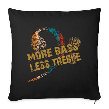 Grande clé de basse vintage - Housse de coussin décorative 45 x 45 cm - noir - Devant