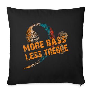 Plus de basses moins d’aigus. Clé basse vintage - Housse de coussin décorative 45 x 45 cm - noir - Devant