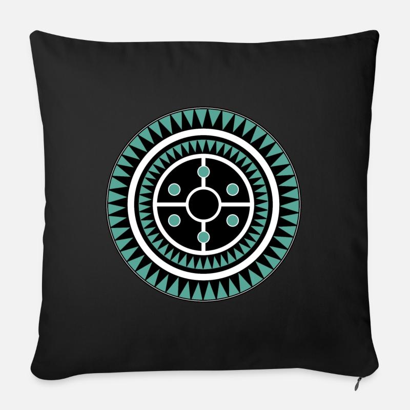 Couronne de soleil avec des points en construction pastel - Housse de coussin décorative 45 x 45 cm - noir