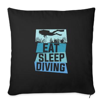 Scuba Diving Quote Eat Sleep Diving Scuba Diving D - Sofa pillowcase 17,3'' x 17,3'' (45 x 45 cm) - black - Front