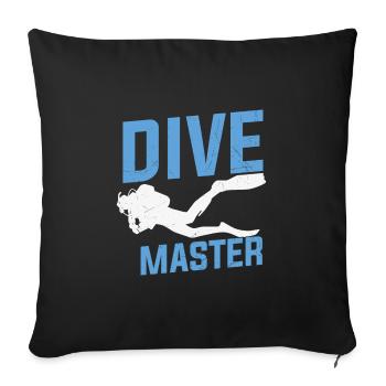 Scuba Diving Quote Dive Master Scuba Diving - Sofa pillowcase 17,3'' x 17,3'' (45 x 45 cm) - black - Front