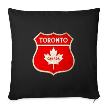 Toronto Canada Armoiries Drapeaux Design - Housse de coussin décorative 45 x 45 cm - noir - Devant