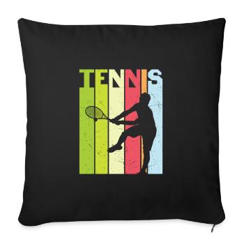 Tennis Design for Tennis Players - Sofa pillowcase 17,3'' x 17,3'' (45 x 45 cm) - black - Front