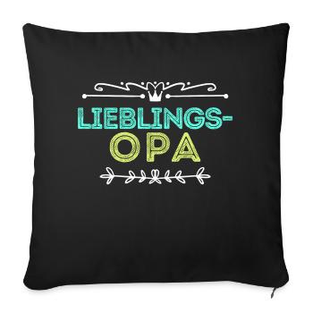 Statement Lieblingsopa Opa Großvater - Sofakissenbezug 45 x 45 cm - Schwarz - Vorne