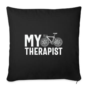 Radfahren Biker Mein Therapeut - Sofakissenbezug 45 x 45 cm - Schwarz - Vorne
