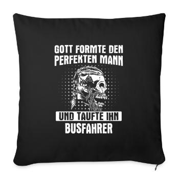 Busfahrer Busfahrerin Bus Reisebus Beruf Spruch - Sofakissenbezug 45 x 45 cm - Schwarz - Vorne