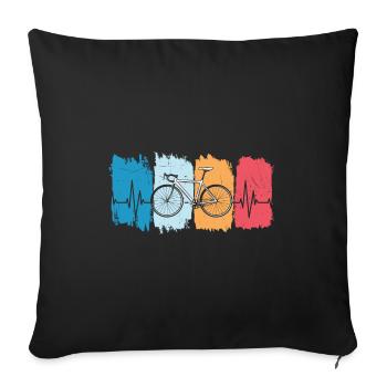 Cycling Bike Heartbeat Design - Sofa pillowcase 17,3'' x 17,3'' (45 x 45 cm) - black - Front