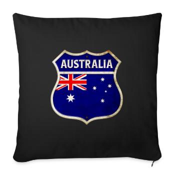Conception des drapeaux des armoiries de l’Australie - Housse de coussin décorative 45 x 45 cm - noir - Devant