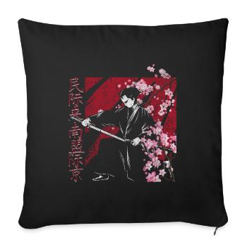 Cherry blossom - Sofa pillowcase 17,3'' x 17,3'' (45 x 45 cm) - black - Front