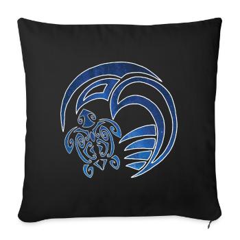 Turtle, ocean and starry sky - Sofa pillowcase 17,3'' x 17,3'' (45 x 45 cm) - black - Front