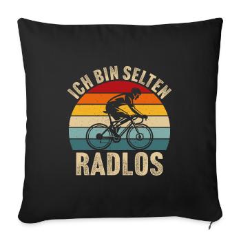 Ich bin selten radlos t-shirt fahrradfahrer - Sofakissenbezug 45 x 45 cm - Schwarz - Vorne