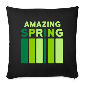 Amazing Spring (bar) - Sofa pillowcase 17,3'' x 17,3'' (45 x 45 cm) - black - Front