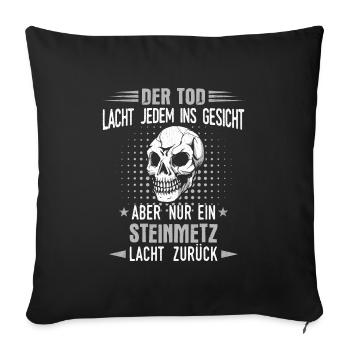 Steinmetz Steinmetzmeister Steinhauer Spruch - Sofakissenbezug 45 x 45 cm - Schwarz - Vorne