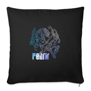 Viking Fenrir symbol - Sofa pillowcase 17,3'' x 17,3'' (45 x 45 cm) - black - Front