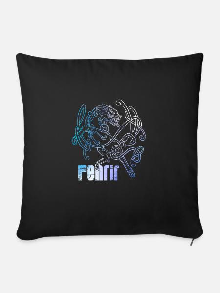 Wikinger Fenrir Symbol - Sofakissenbezug 45 x 45 cm - Schwarz