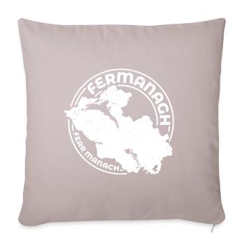 Fermanagh Ireland Map | County Outline Stamp - Sofa pillowcase 17,3'' x 17,3'' (45 x 45 cm) - light taupe - Front