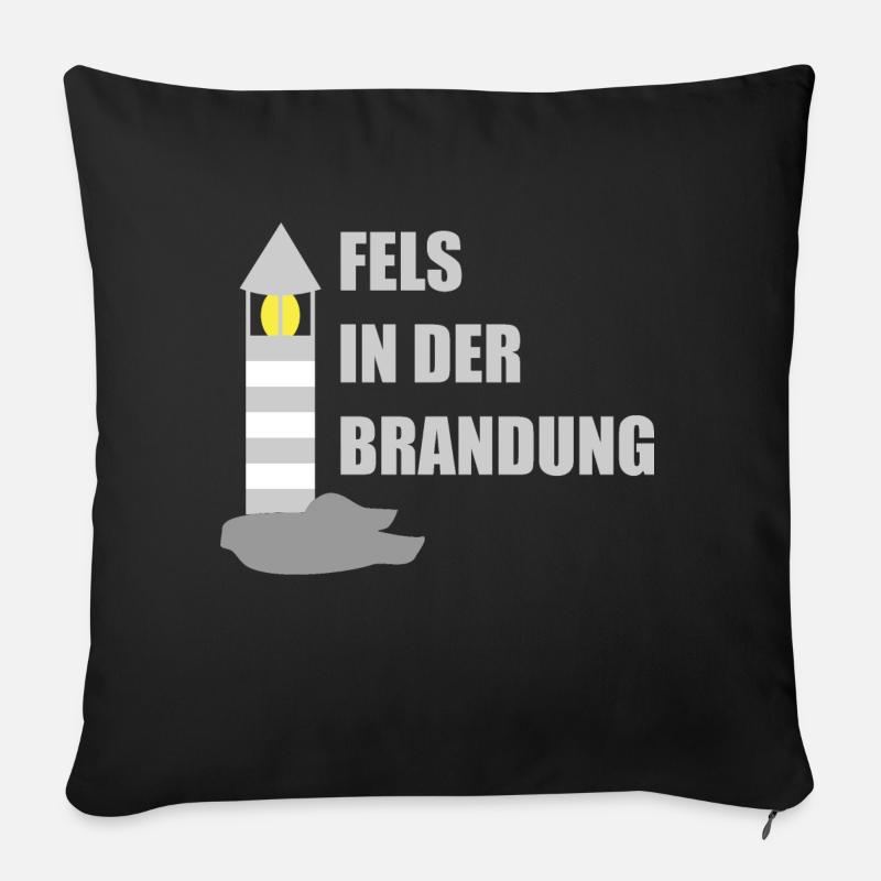 Fels in der Brandung - Sofakissenbezug 45 x 45 cm - Schwarz