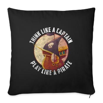 Pirate Ship Treasure Hunt Eye Patch Ship - Sofa pillowcase 17,3'' x 17,3'' (45 x 45 cm) - black - Front