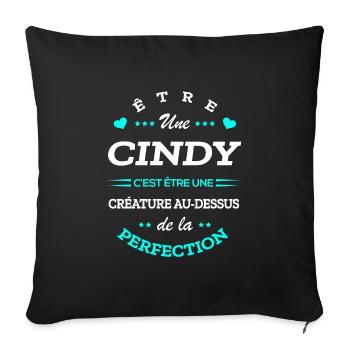 CINDY PARFAITE - NOM CINDY - Housse de coussin décorative 45 x 45 cm - noir - Devant