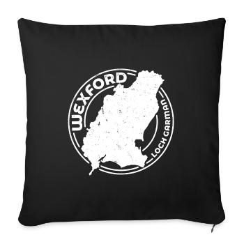 Comté de Wexford Irlande | Timbre de contour de carte - Housse de coussin décorative 45 x 45 cm - noir - Devant