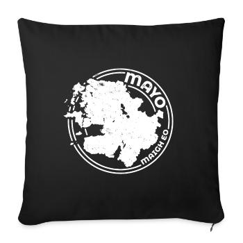 Comté de Mayo Irlande | Timbre de contour de carte - Housse de coussin décorative 45 x 45 cm - noir - Devant