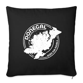 Comté de Donegal Irlande | Timbre de contour de carte - Housse de coussin décorative 45 x 45 cm - noir - Devant