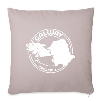 Galway Ireland Map | County Outline Stamp - Sofa pillowcase 17,3'' x 17,3'' (45 x 45 cm) - light taupe - Front