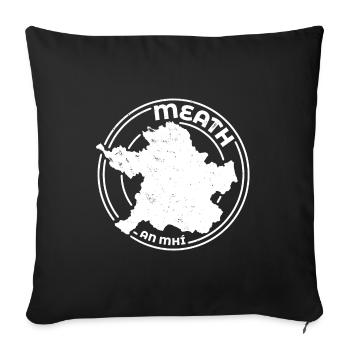 Meath Ireland Map | County Outline Stamp - Sofa pillowcase 17,3'' x 17,3'' (45 x 45 cm) - black - Front