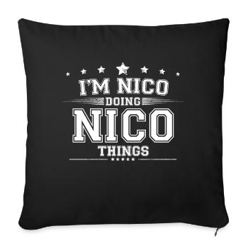 Nico - Sofa pillowcase 17,3'' x 17,3'' (45 x 45 cm) - black - Front