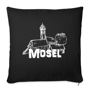 Mein Mosel Logo weiß - Sofakissenbezug 45 x 45 cm - Schwarz - Vorne