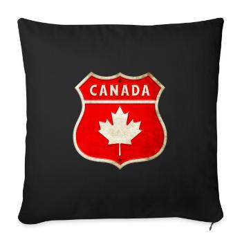 Canada Coat of Arms Flags Design - Sofa pillowcase 17,3'' x 17,3'' (45 x 45 cm) - black - Front