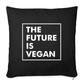 Go Vegan - Fier Végétalien - 04 - neg - Housse de coussin décorative 45 x 45 cm - noir - Devant