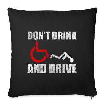 Rollstuhlfahrer Behindert Humor - Sofakissenbezug 45 x 45 cm - Schwarz - Vorne