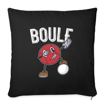 Tenue de pétanque boule pour boule bouler - Housse de coussin décorative 45 x 45 cm - noir - Devant