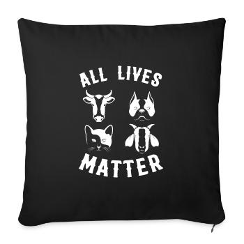 Go Vegan - Fier Végétalien - 33 - neg - Housse de coussin décorative 45 x 45 cm - noir - Devant