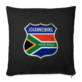 Johannesburg South Africa Coat of Arms Flags Design - Sofa pillowcase 17,3'' x 17,3'' (45 x 45 cm) - black - Front