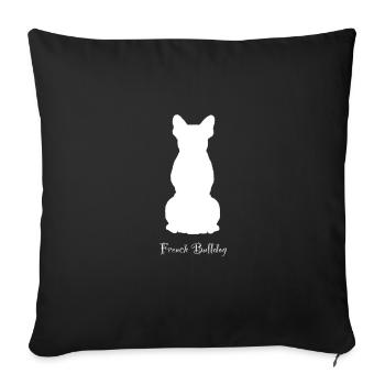Français Bulldog - Housse de coussin décorative 45 x 45 cm - noir - Devant