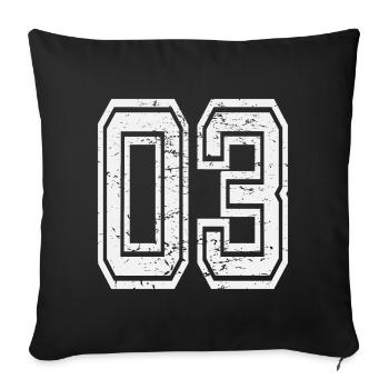 03 Afyon used look white - Sofa pillowcase 17,3'' x 17,3'' (45 x 45 cm) - black - Front