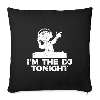 Blague de disc-jockey - Housse de coussin décorative 45 x 45 cm - noir - Devant